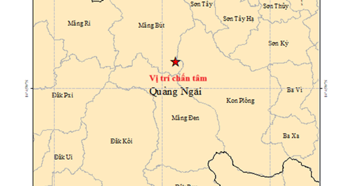 Xuất hiện 2 trận động đất mạnh trên 3 độ richter ở Quảng Ngãi