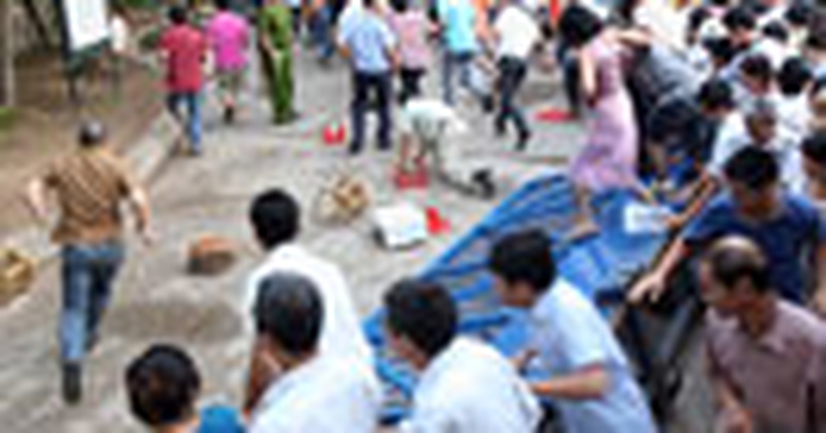 Hàng trăm người xô đổ cổng trường để xin cho con vào lớp 1