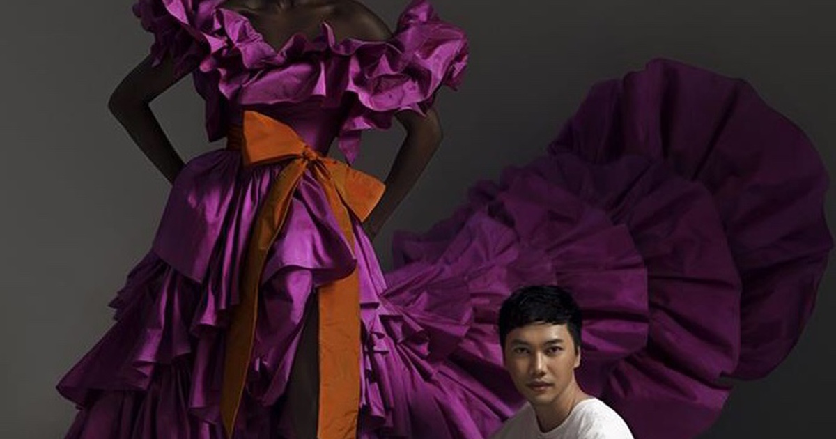 Rác thải thời trang ‘hồi sinh’ trong bộ sưu tập của Trần Hùng tại London Fashion Week 2021