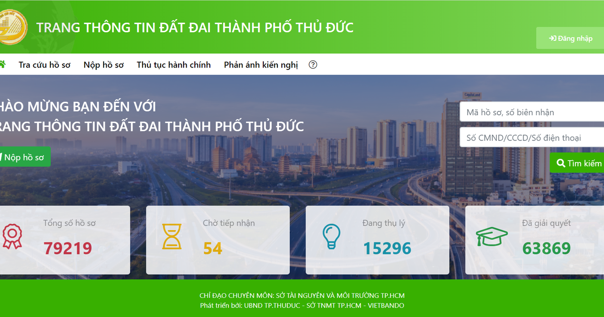 TP.Thủ Đức công bố trang thông tin về lĩnh vực đất đai