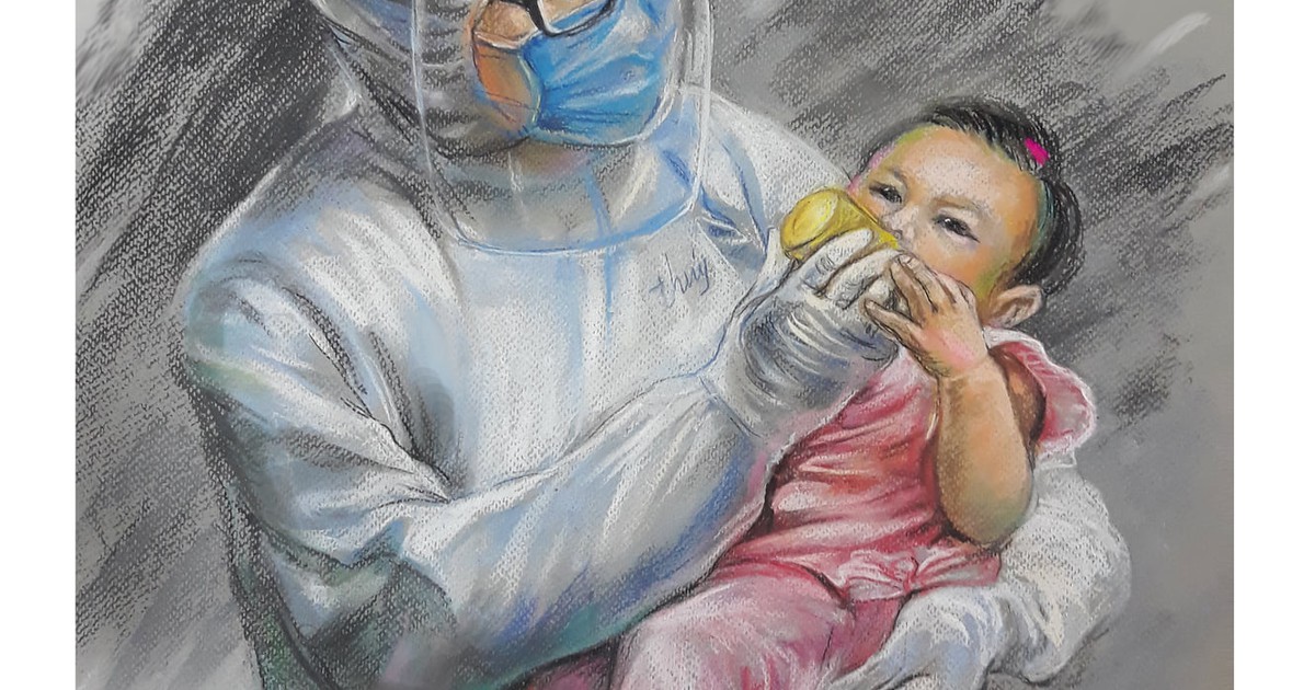 Rưng rưng tình người Sài Gòn giữa mùa dịch qua tranh của Lê Sa Long