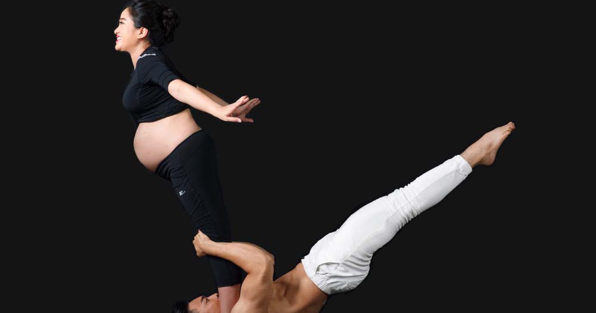 Bầu 6 tháng, Hồng Phượng vẫn mạo hiểm 'làm xiếc' cùng chồng