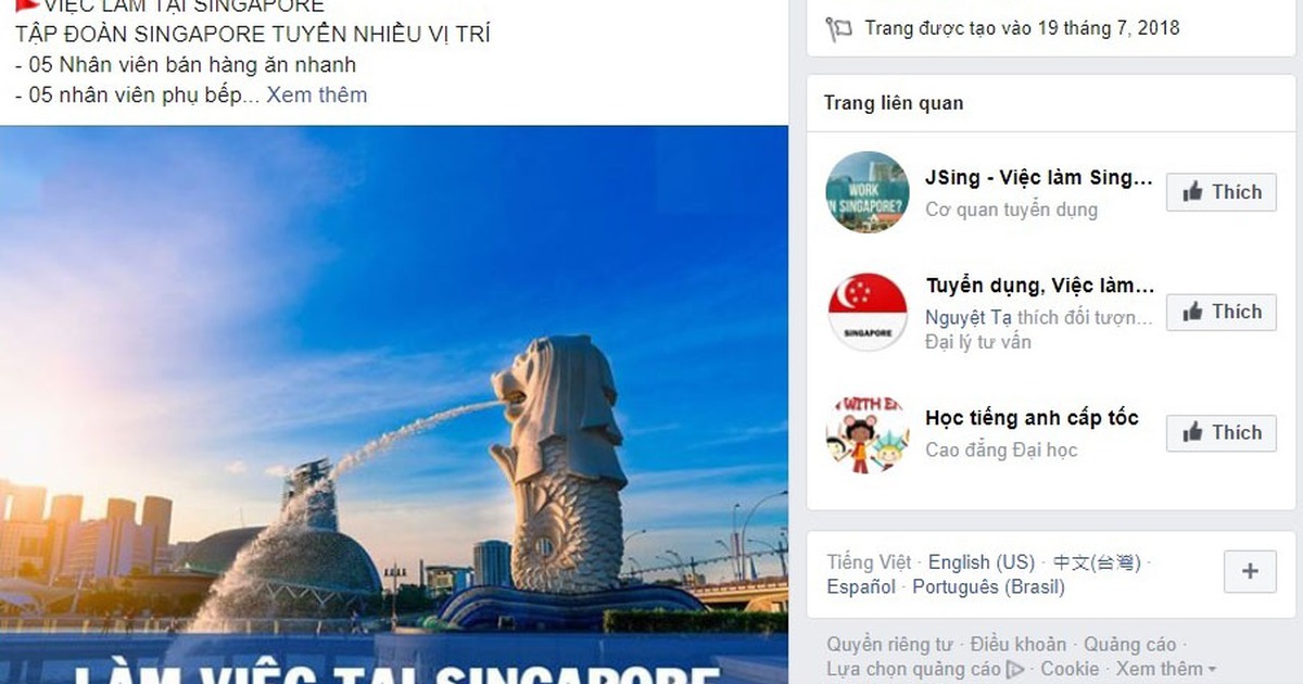 Đi làm việc ở Singapore coi chừng bị lừa