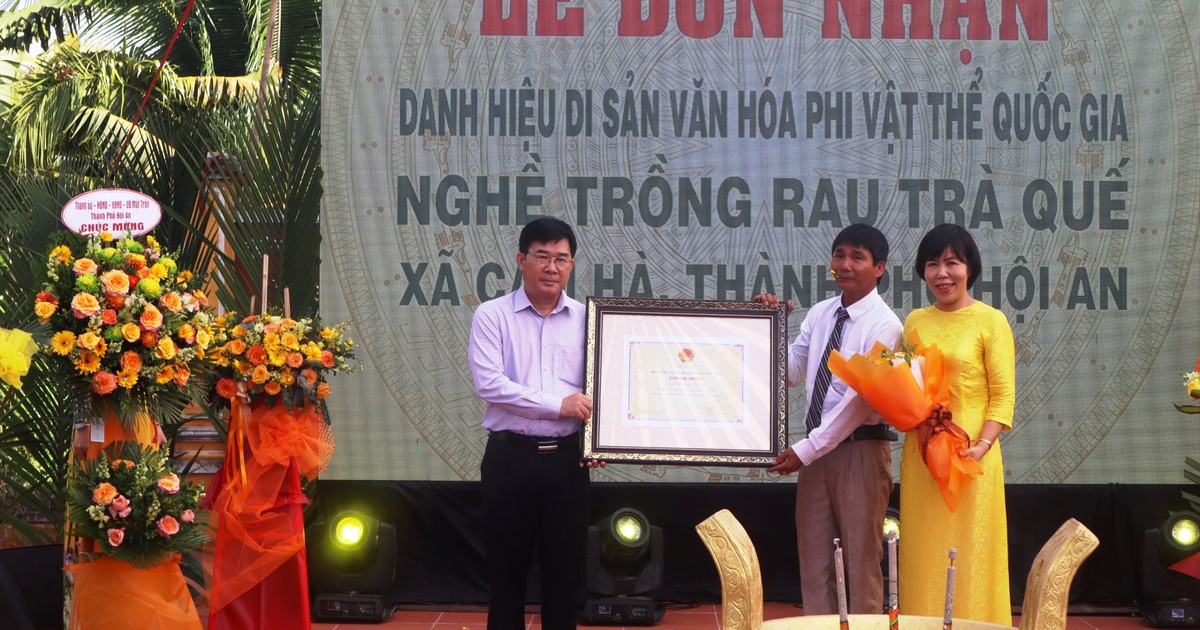 Làng rau Trà Quế đón nhận danh hiệu Di sản văn hóa phi vật thể quốc gia