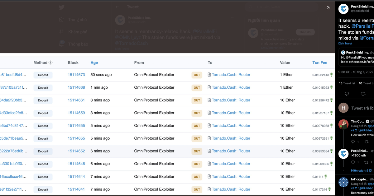 Nền tảng cho vay NFT Omni bị hack 1,43 triệu USD