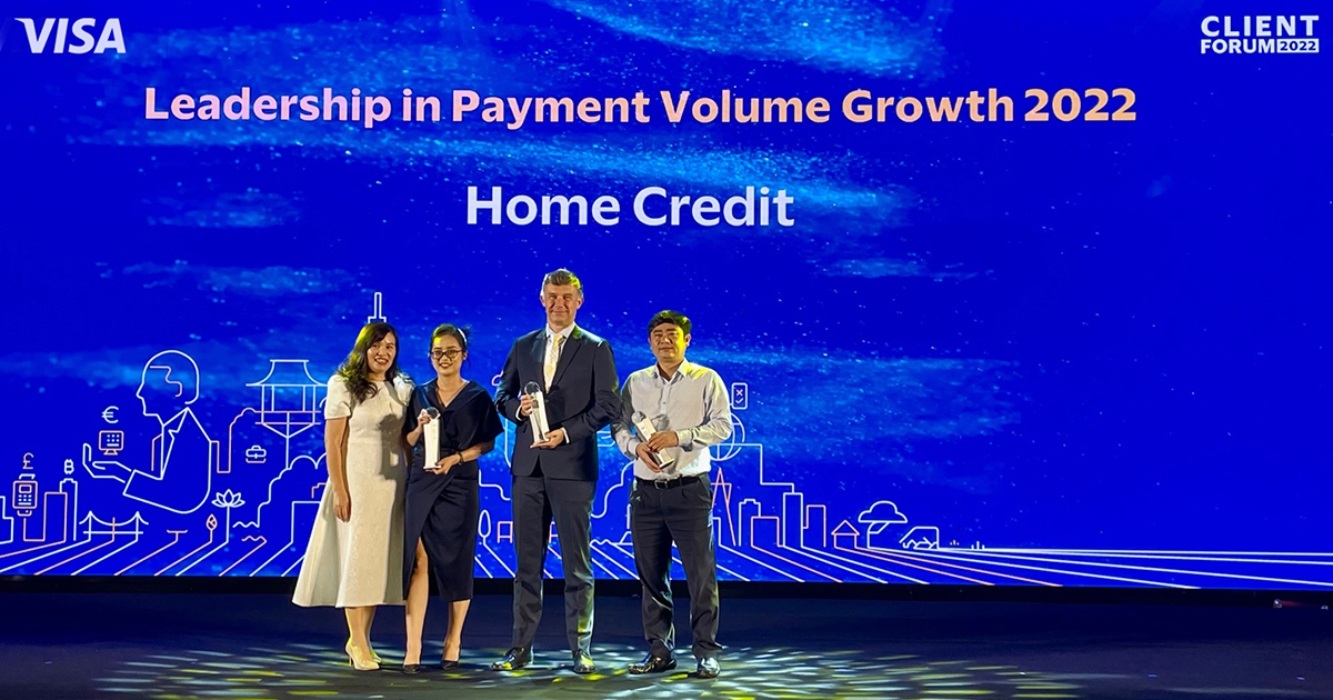 Home Credit - Đối tác hàng đầu tăng trưởng doanh số thanh toán từ Visa Award