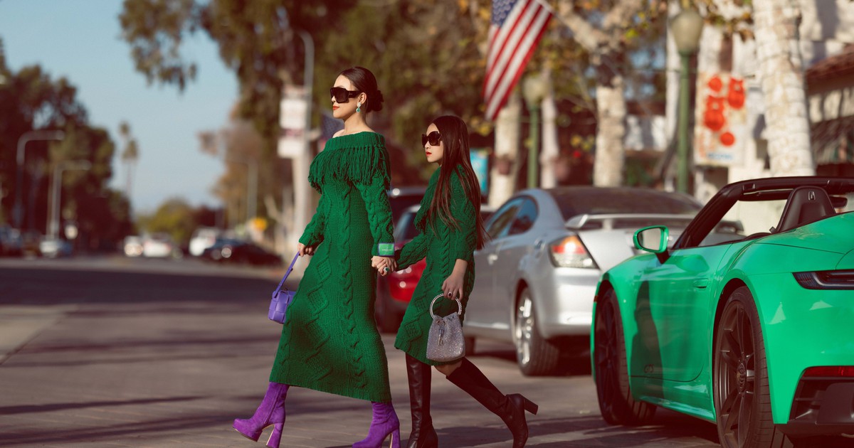 Thời trang len sợi trên đất Mỹ của Châu Lê Thu Hằng và con gái