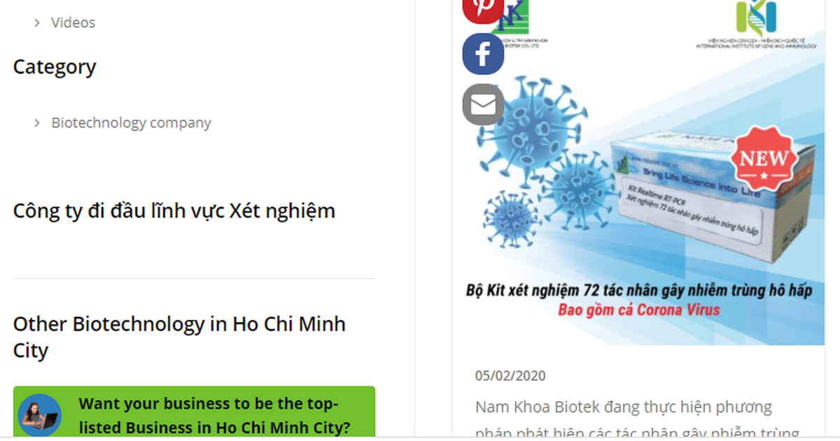 Phòng xét nghiệm BS Phạm Hùng Vân phụ trách chuyên môn bị phạt 35 triệu đồng