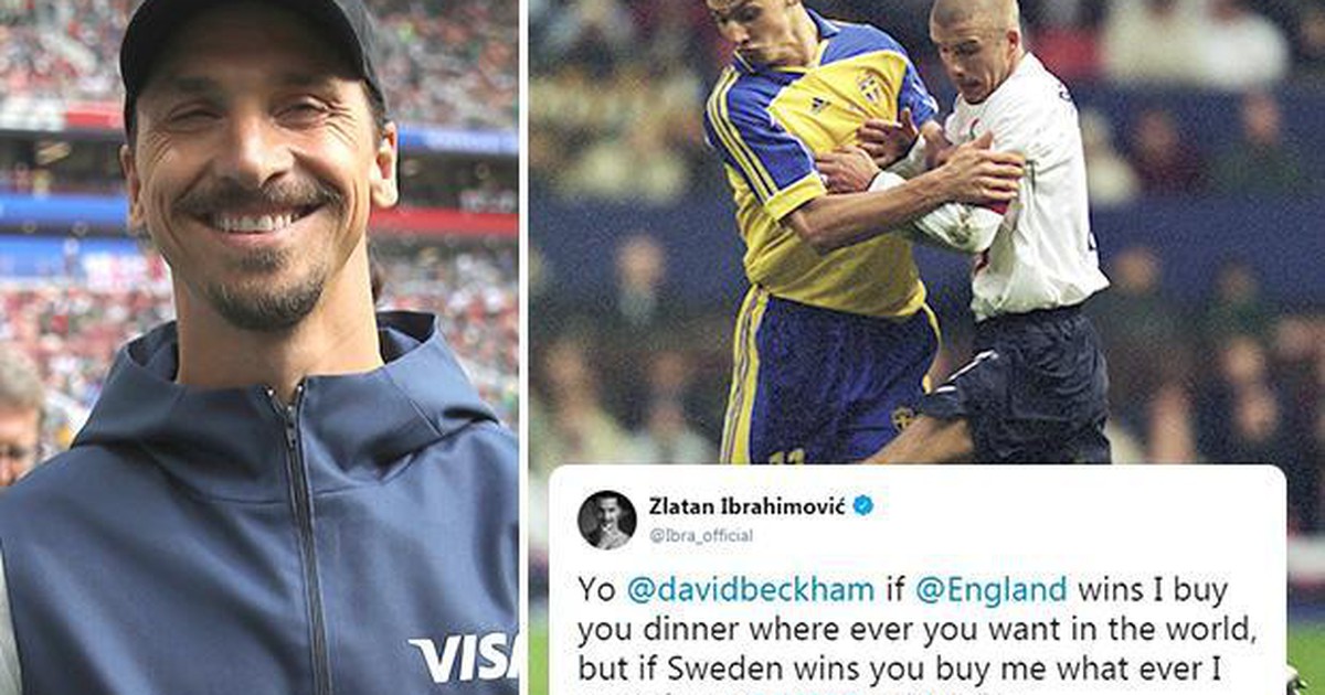 Ibrahimovic và Beckham thách đố nhau trước trận Anh - Thụy Điển