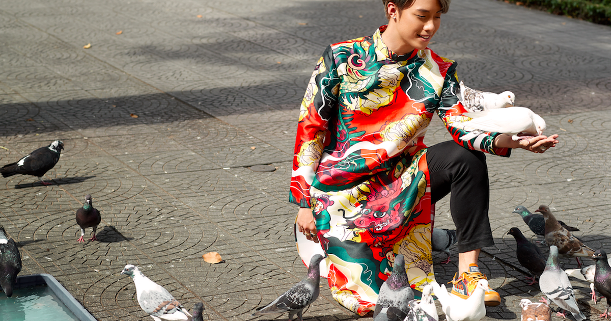 Hot TikToker Hải Đăng Doo gây thương nhớ với áo dài