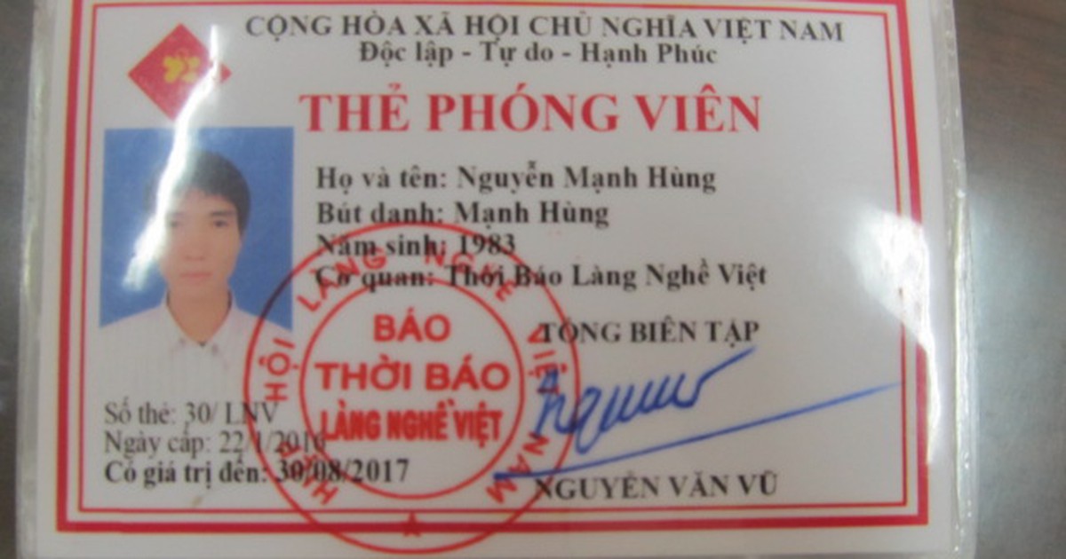 Một 'phóng viên' bị khởi tố vì cưỡng đoạt tài sản