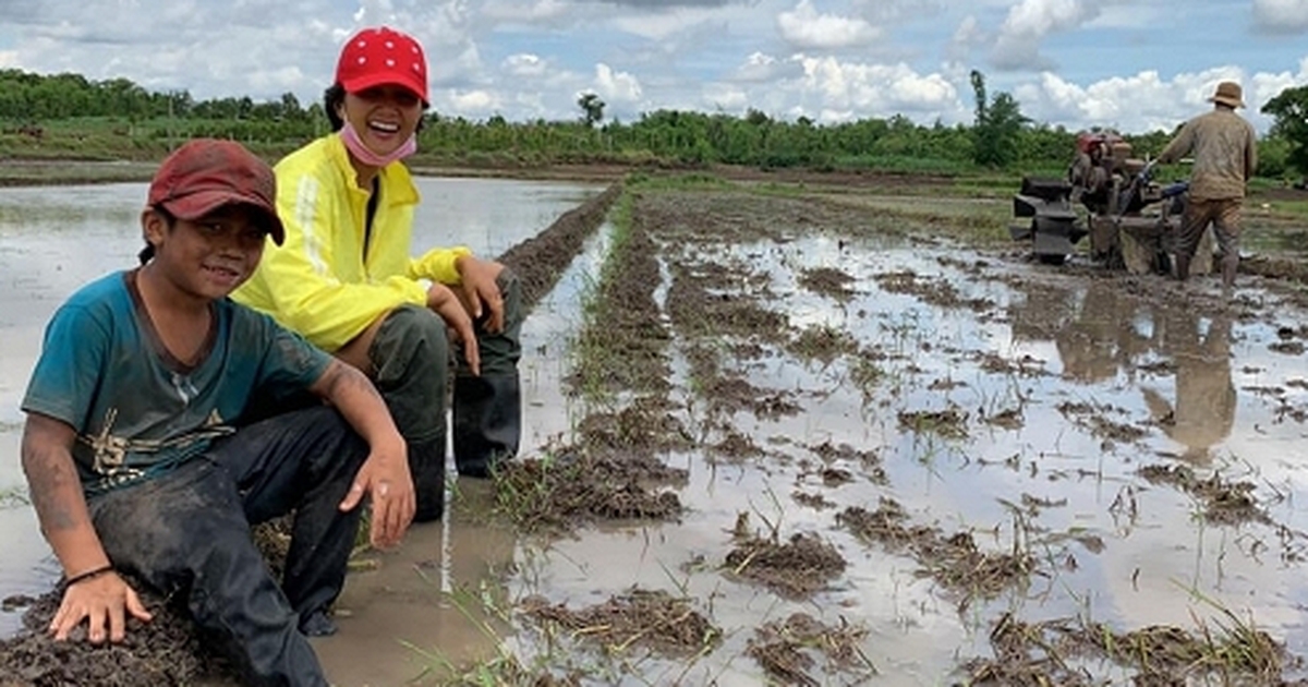 Hoa hậu H’Hen Niê giản dị về quê lội ruộng, ăn cơm giữa đồng
