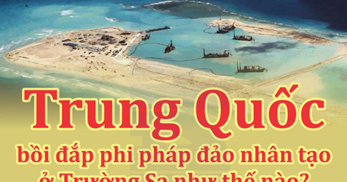 Infographic: Cách thức Trung Quốc bồi đắp đảo nhân tạo ở Trường Sa