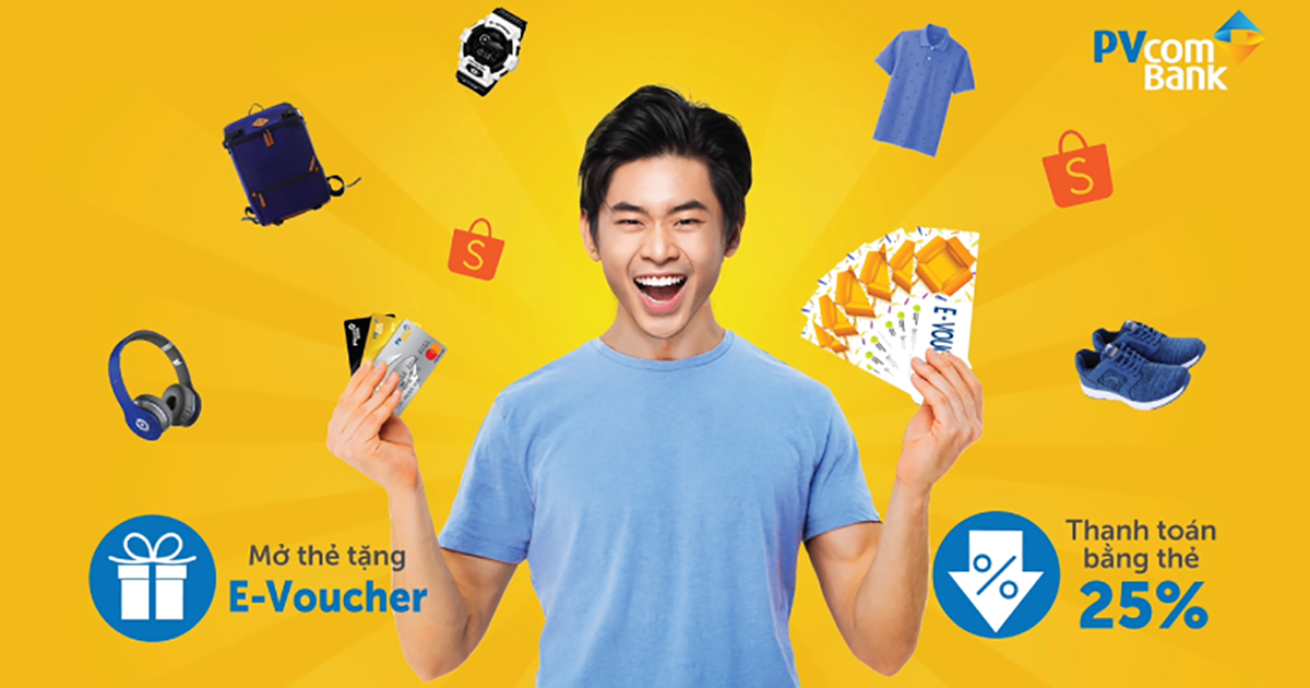 Giảm ngay 25% tại Shopee với thẻ PVcomBank Mastercard