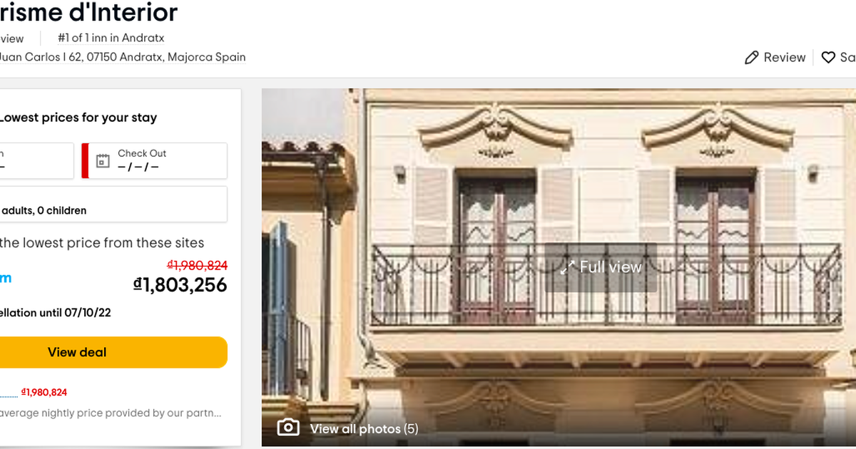 Những khách sạn ở Andratx Majorca được đánh giá cao trên TripAdvisor