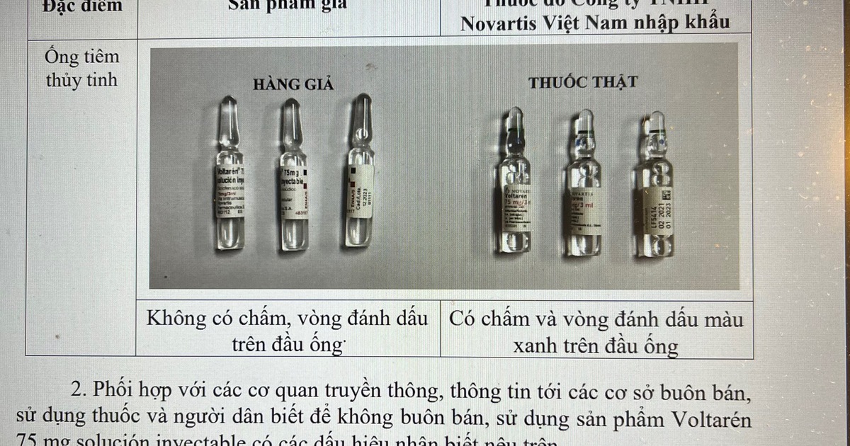 Cục Quản lý dược thông báo về thuốc điều trị đau xương khớp Voltarén 75 mg giả