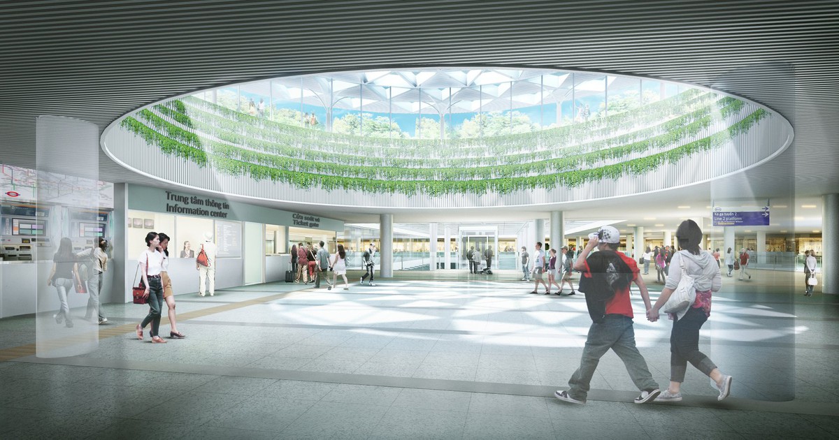 Phối cảnh nhà ga trung tâm Bến Thành tuyến metro số 1
