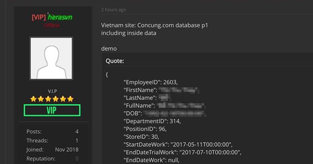 Danh sách thông tin lộ ra từ Con Cưng là chính xác