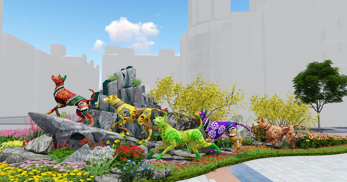 Linh vật đường hoa tết lấy cảm hứng từ chó Phú Quốc