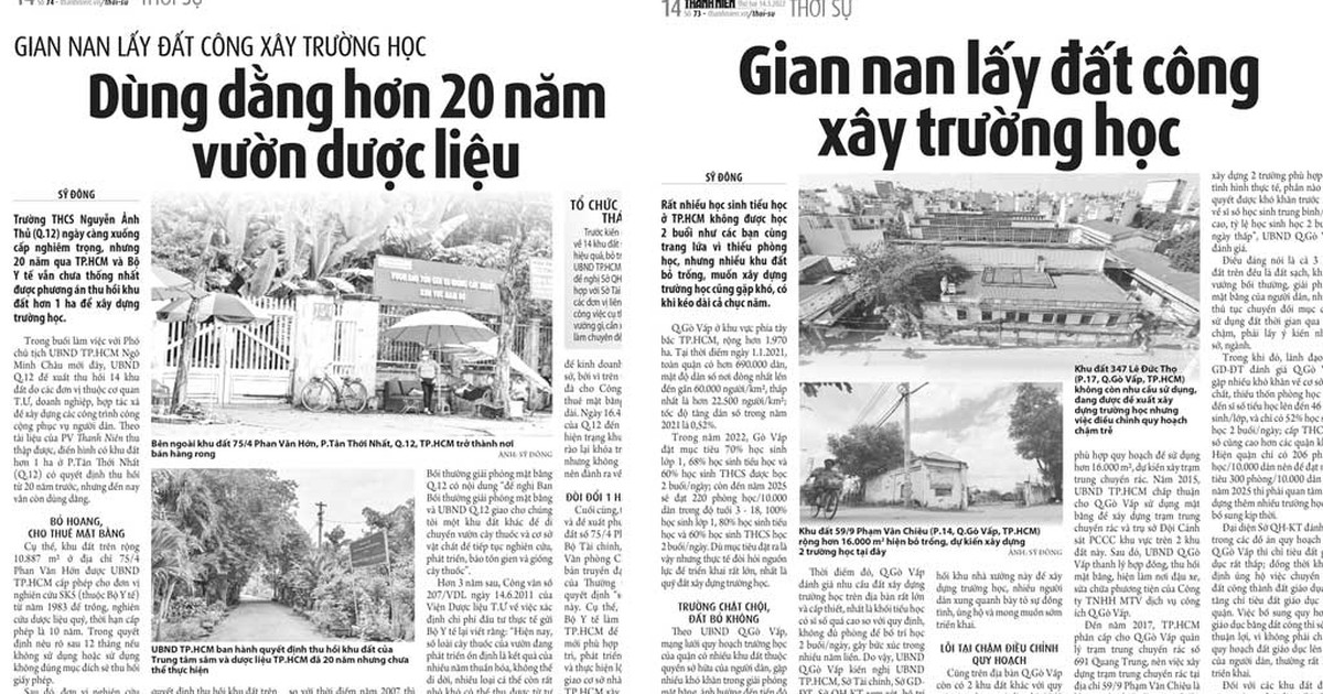 Gian nan lấy đất công xây trường học: Phải thu hồi đất công để trống