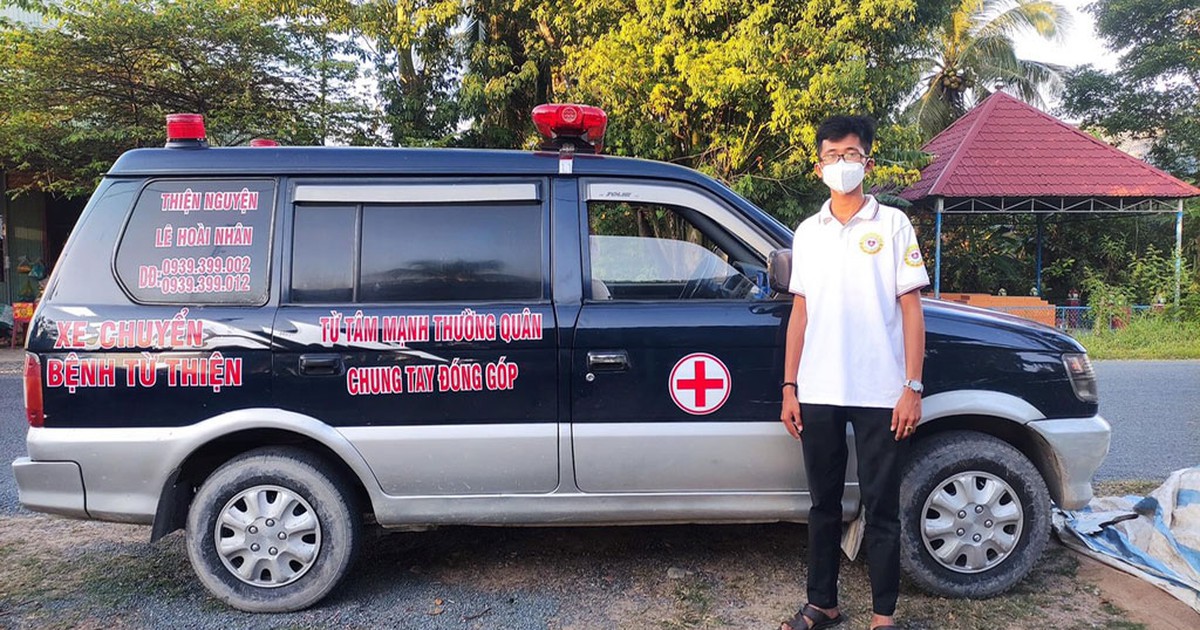 Nam thanh niên đi làm thêm tích tiền mua xe chở bệnh từ thiện