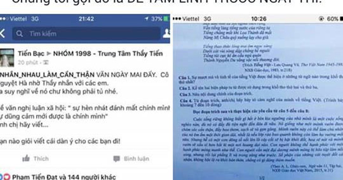 Xử lý người tung tin lộ đề thi