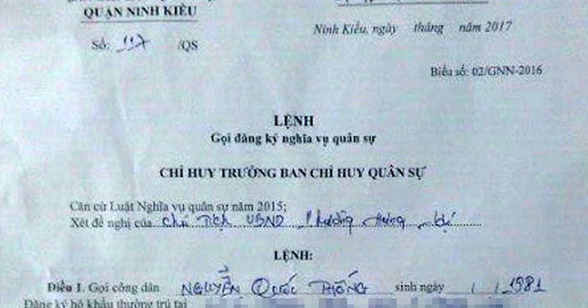 Gọi quân nhân tại ngũ đi... đăng ký nghĩa vụ quân sự