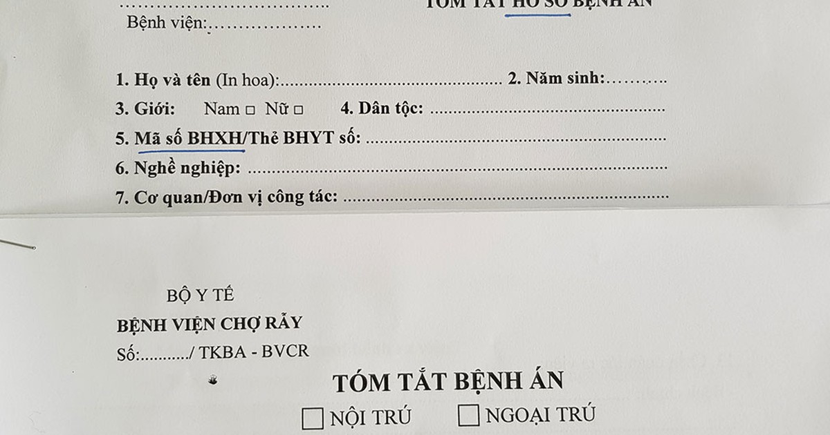 Bộ Y tế yêu cầu thực hiện theo mẫu tóm tắt 'hồ sơ bệnh án'