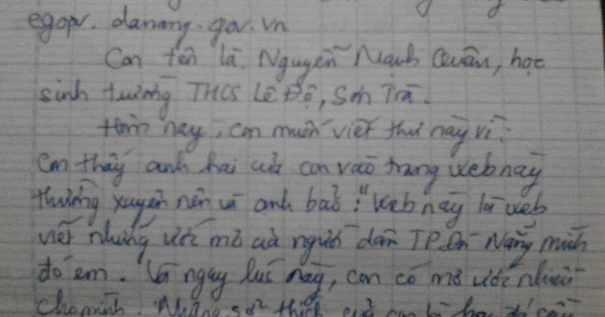 Đà Nẵng thắp sáng công viên sau khi nhận thư của một học sinh