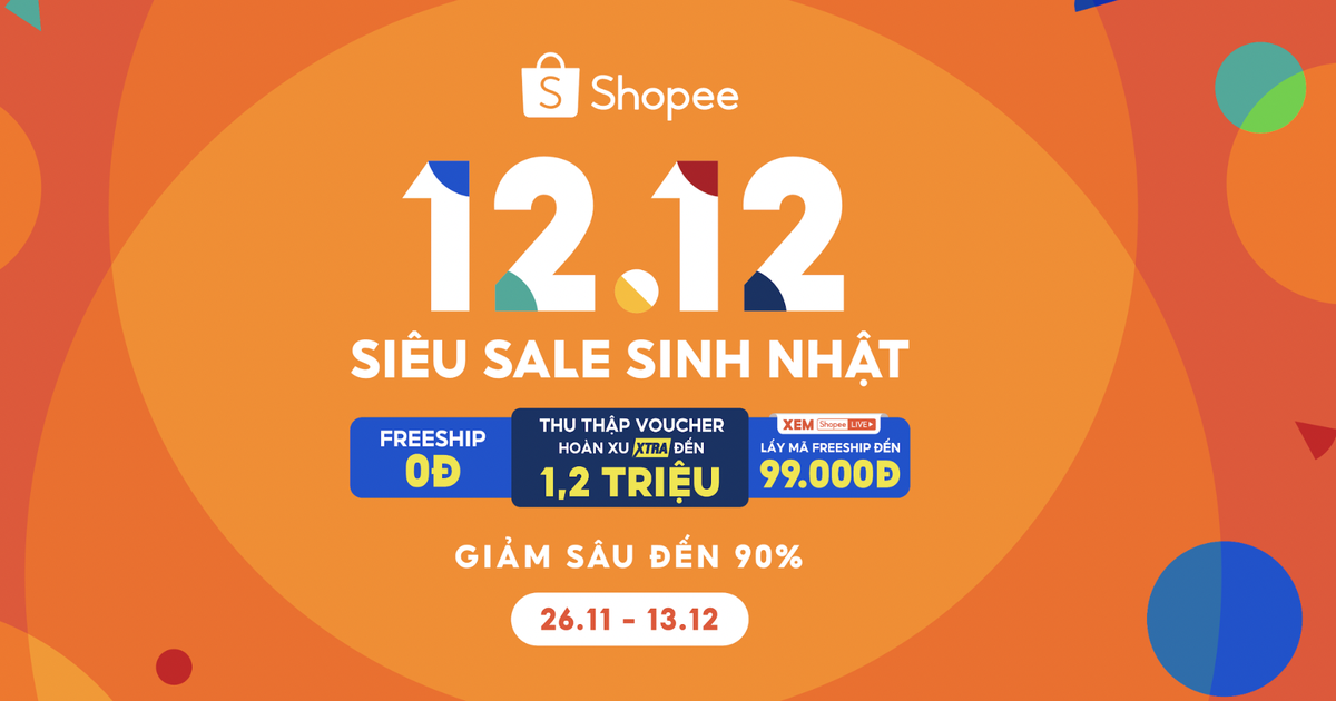 Shopee triển khai sự kiện 12.12 Siêu Sale Sinh Nhật