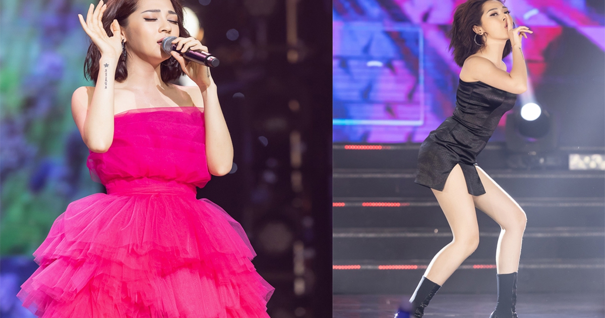 Bảo Anh thay trang phục gợi cảm ngay trên sân khấu