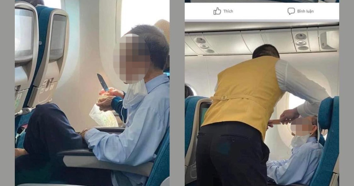 Choáng với cảnh khách vô tư mang dao gọt hoa quả trên máy bay