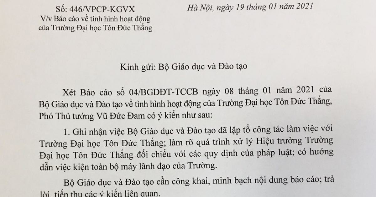 Sau 5 tháng Trường đại học Tôn Đức Thắng không có hiệu trưởng: Giải quyết thế nào?