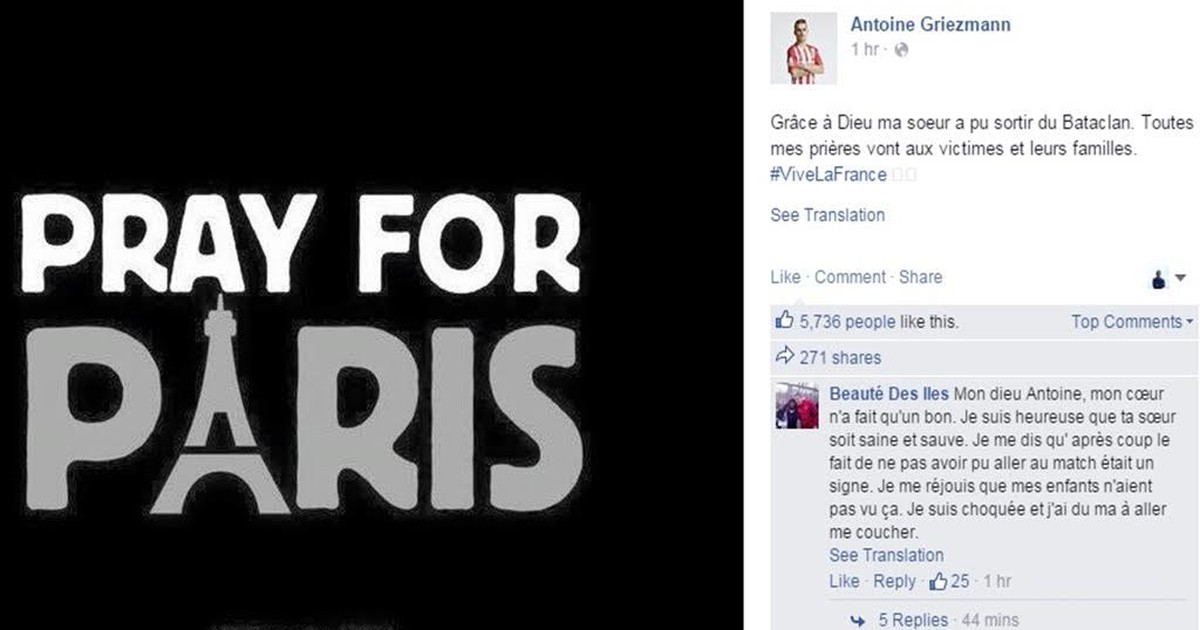 Tiền đạo tuyển Pháp suýt mất em gái trong vụ khủng bố Paris