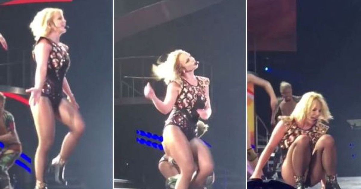 Britney Spears té ngã trên sân khấu