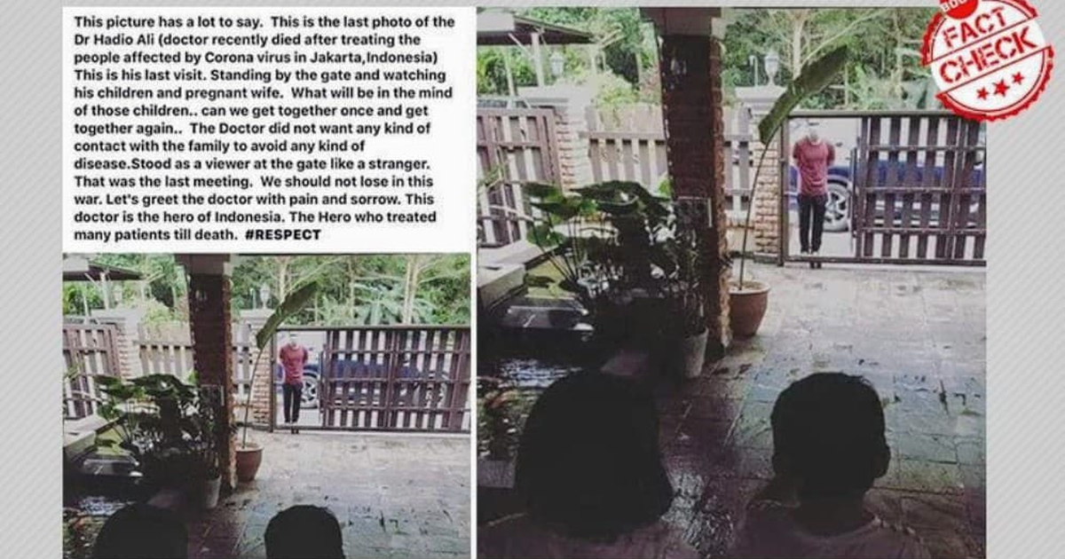 Sự thật bức ảnh ‘bác sĩ về thăm nhà trước khi mất vì Covid-19’