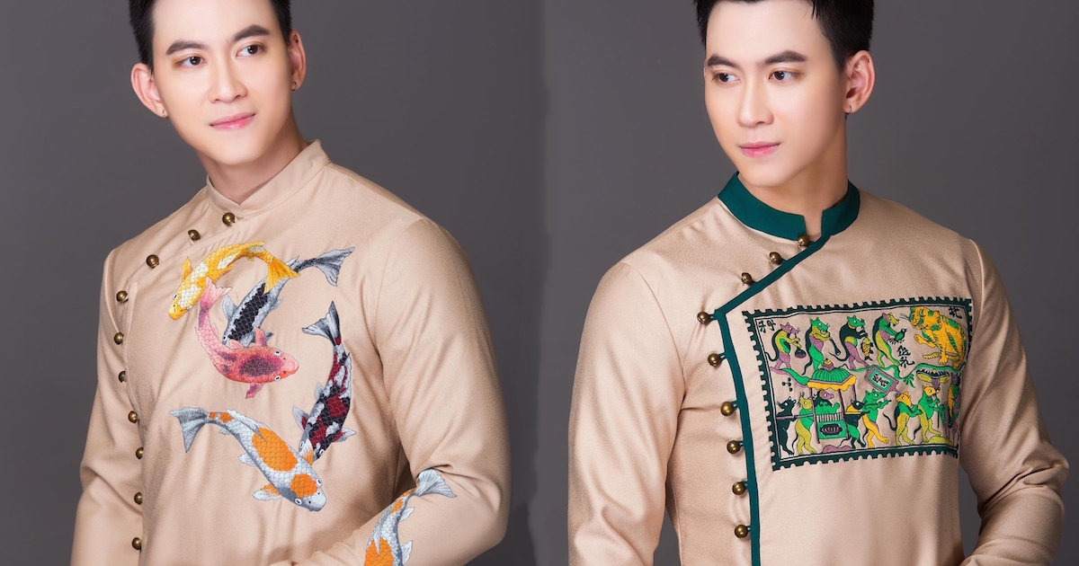 'Đám cưới chuột' xuất hiện trên áo dài Việt Nam