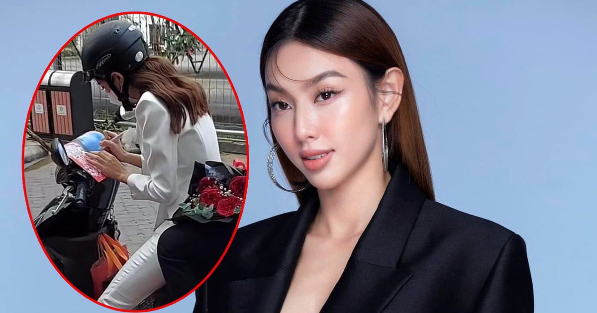 Hoa hậu Thùy Tiên 'gây sốt' với hình ảnh chạy xe máy đi sự kiện