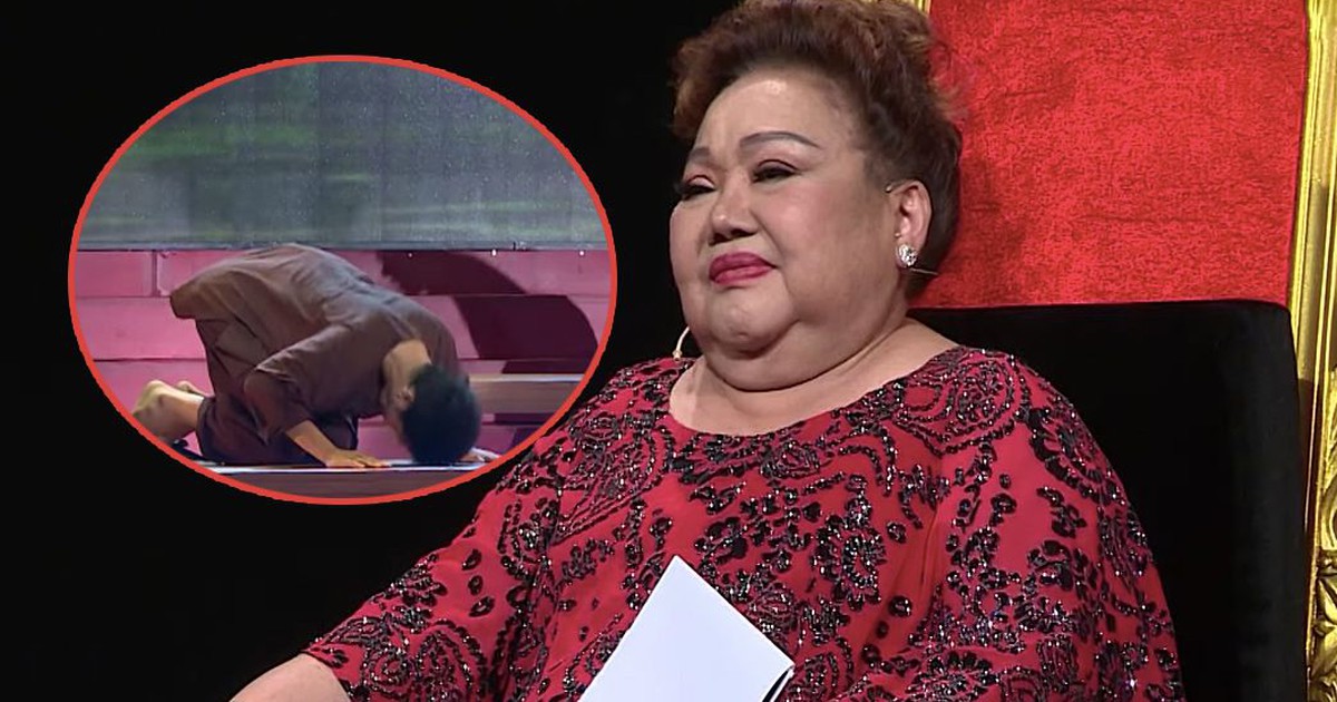 NSND Ngọc Giàu 'thót tim' khi chàng trai trẻ mạo hiểm đập đầu xuống sàn sân khấu