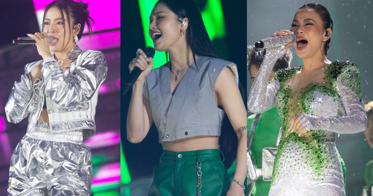 Thu Minh, Hoàng Thùy Linh, Miu Lê diễn 'bốc lửa' dưới trời mưa