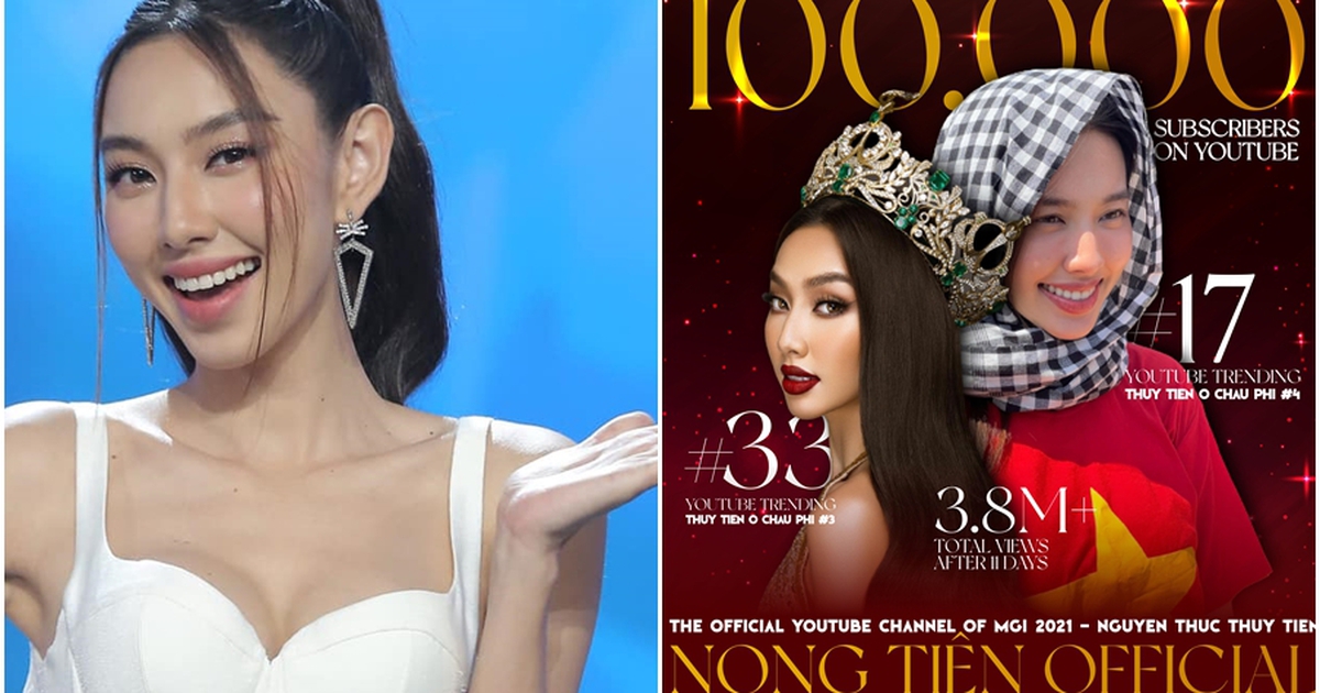 Hoa hậu Thùy Tiên nhận nút bạc YouTube chỉ sau 2 tuần lập kênh