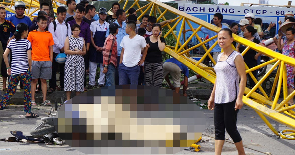 Cần cẩu đổ ở Hải Phòng, một người qua đường thiệt mạng