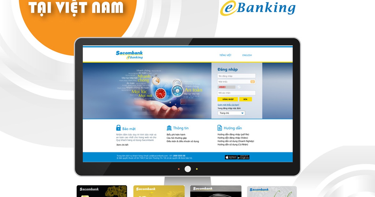 Internet Banking của Sacombank thêm nhiều tính năng mới