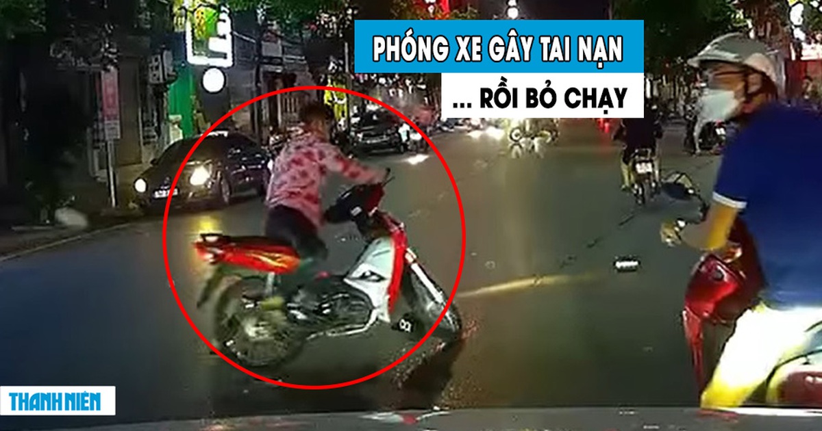 ‘Trẻ trâu’ phóng xe máy vượt ẩu, tông văng người đi xe đạp… rồi bỏ chạy