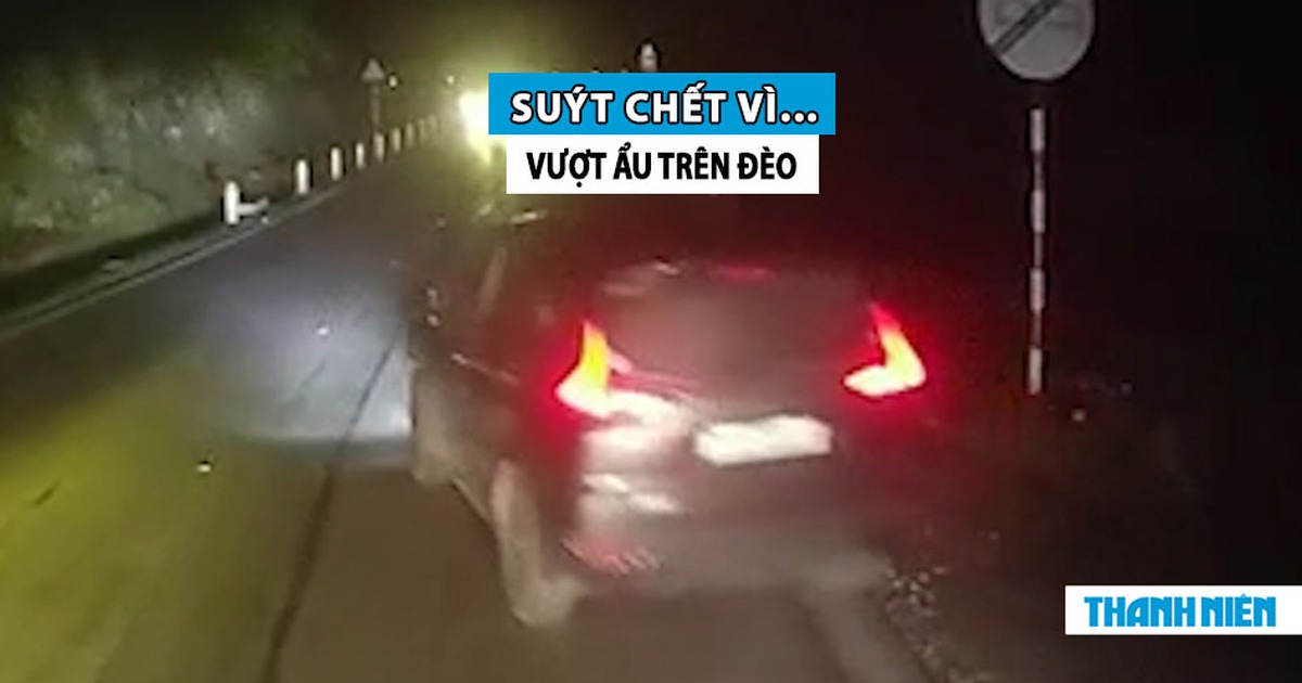 ‘Bó tay’ tài xế lái ô tô vượt phải trên đèo, suýt lao xuống vực