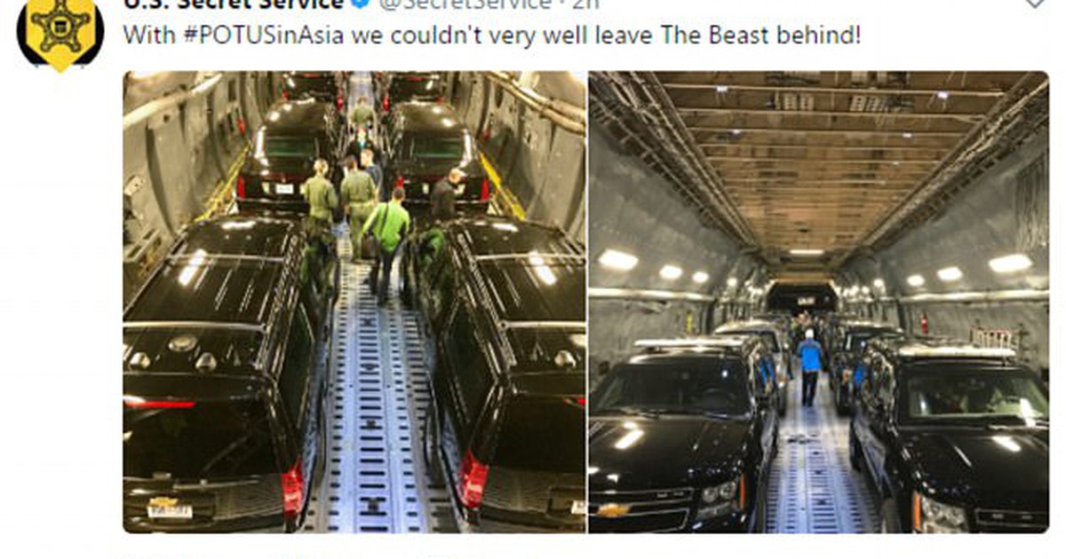 Mật vụ Mỹ khoe dàn xe Tổng thống Donald Trump sắp đến Việt Nam