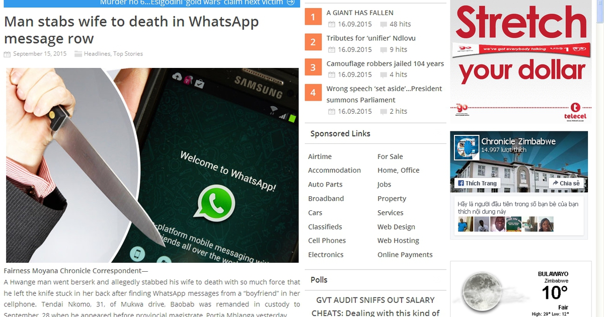 Giết vợ vì tin nhắn yêu đương trên WhatsApp