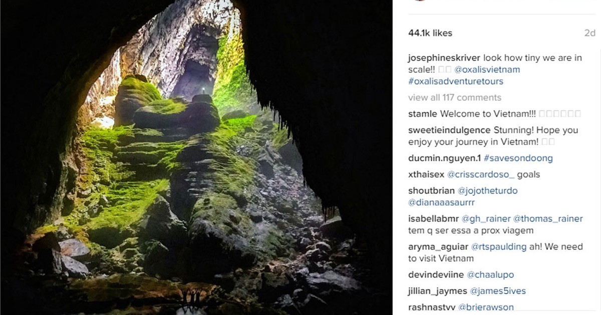 Hang Sơn Đoòng hùng vĩ qua ống kính của siêu mẫu Victoria’s Secret