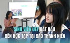 Sinh viên Trường ĐH Kinh tế - Tài chính TP.HCM bắt đầu đến học tập tại Báo Thanh Niên