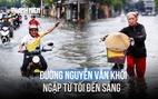 Đường Nguyễn Văn Khối ngập từ tối đến sáng, người dân chật vật dắt xe qua 'biển nước'